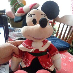 Disney Christmas Minnie Mouse Plush Stuffed Toy 16" 2022